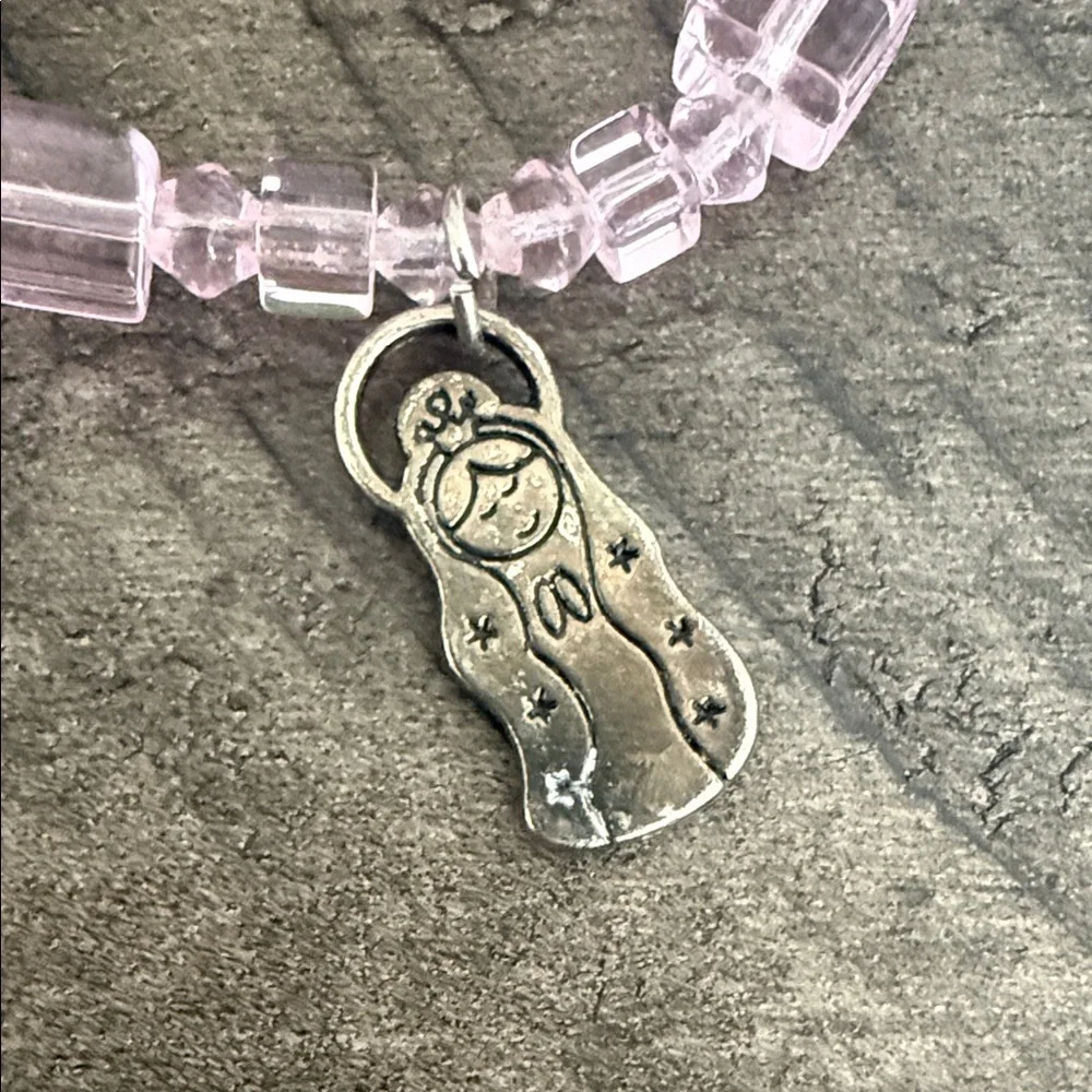 Crystal Charm Kids Bracelets - Pink and White - Picture 4 of 5